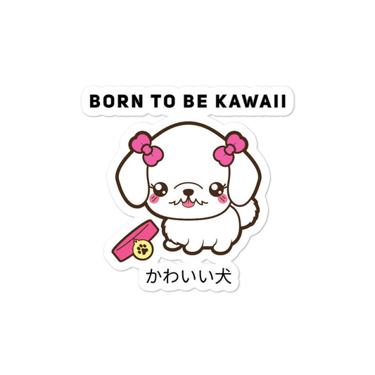 Born To Be Kawaii Poodle on Bubble-Free Stickers