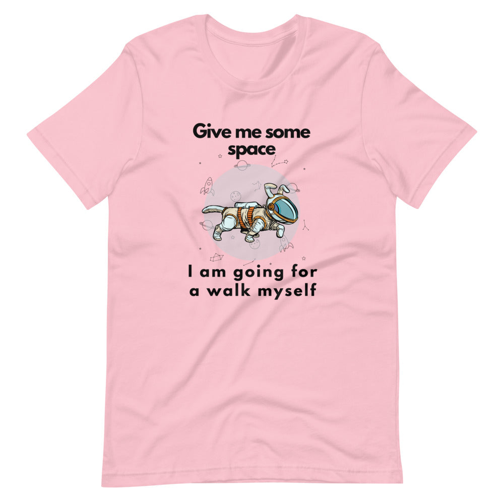 Pet Dog Astronaut Design, Short-Sleeve Unisex T-Shirt, Pink