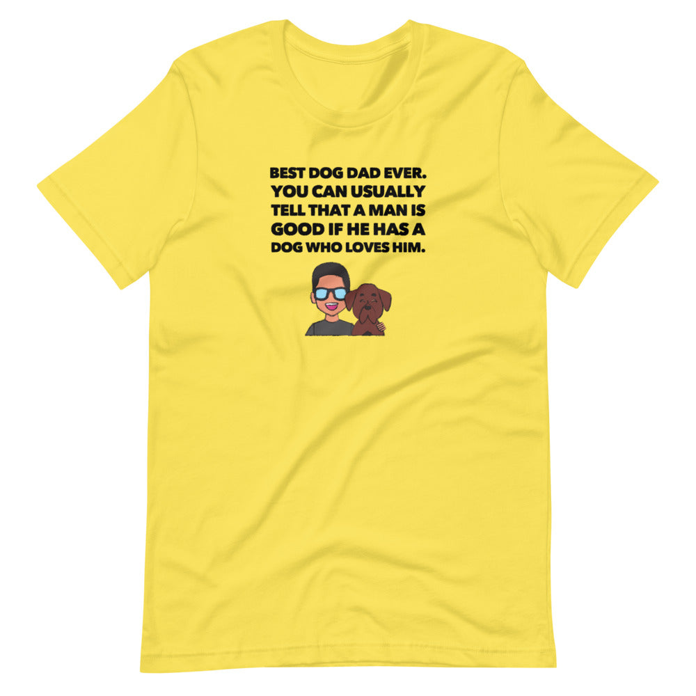 Best Dog Dad Ever Short-Sleeve Unisex T-Shirt, Yellow