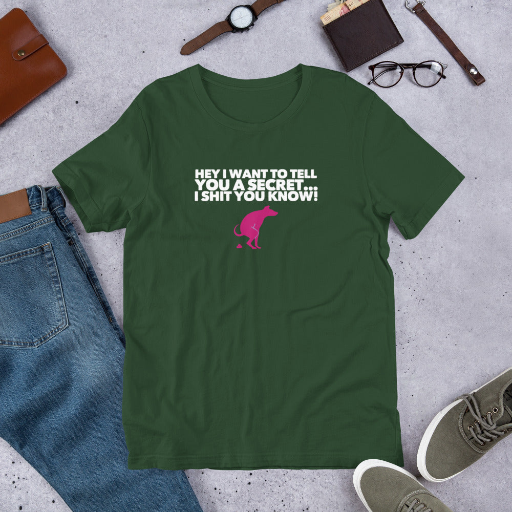 I Shit You Know on Short-Sleeve Unisex T-Shirt, Dog Dad Shirt, Green