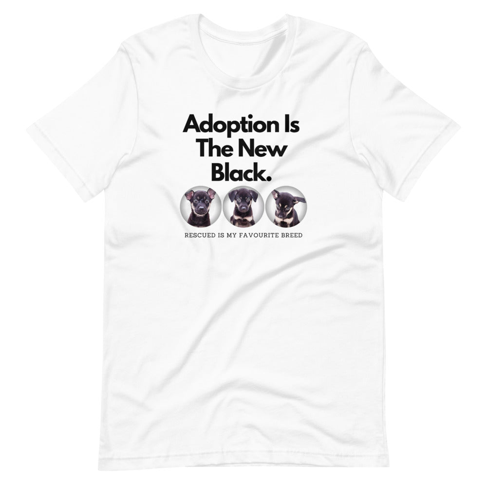 Adoption Is The New Black, Short-Sleeve Unisex T-Shirt, White