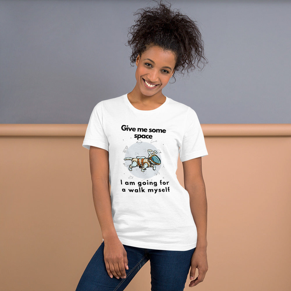 Pet Dog Astronaut Design on Short-Sleeve Unisex T-Shirt, Dog Dad Shirt