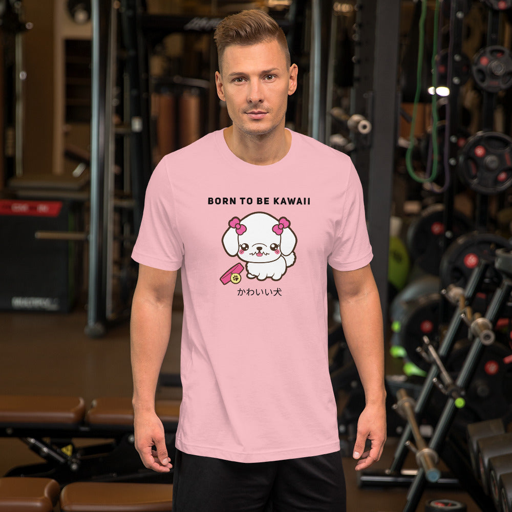 Born To Be Kawaii Poodle, Short-Sleeve Unisex T-Shirt, Pink