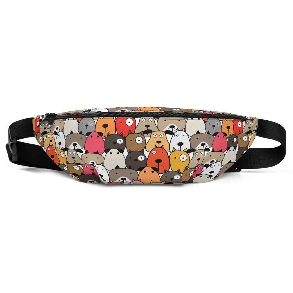 Crazy Eye Dogs Red Fanny Pack