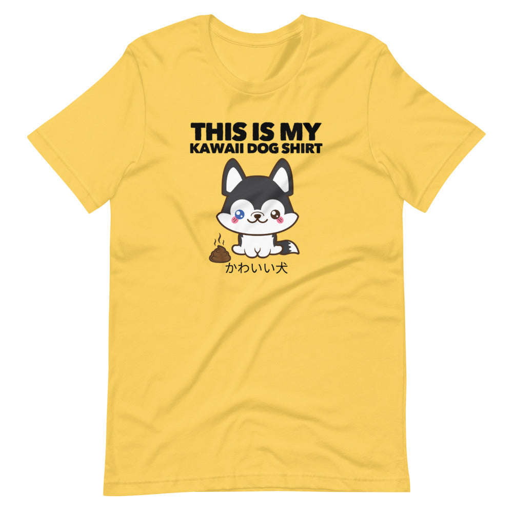 This Is My Kawaii Dog Shirt Husky, Short-Sleeve Unisex T-Shirt, Yellow