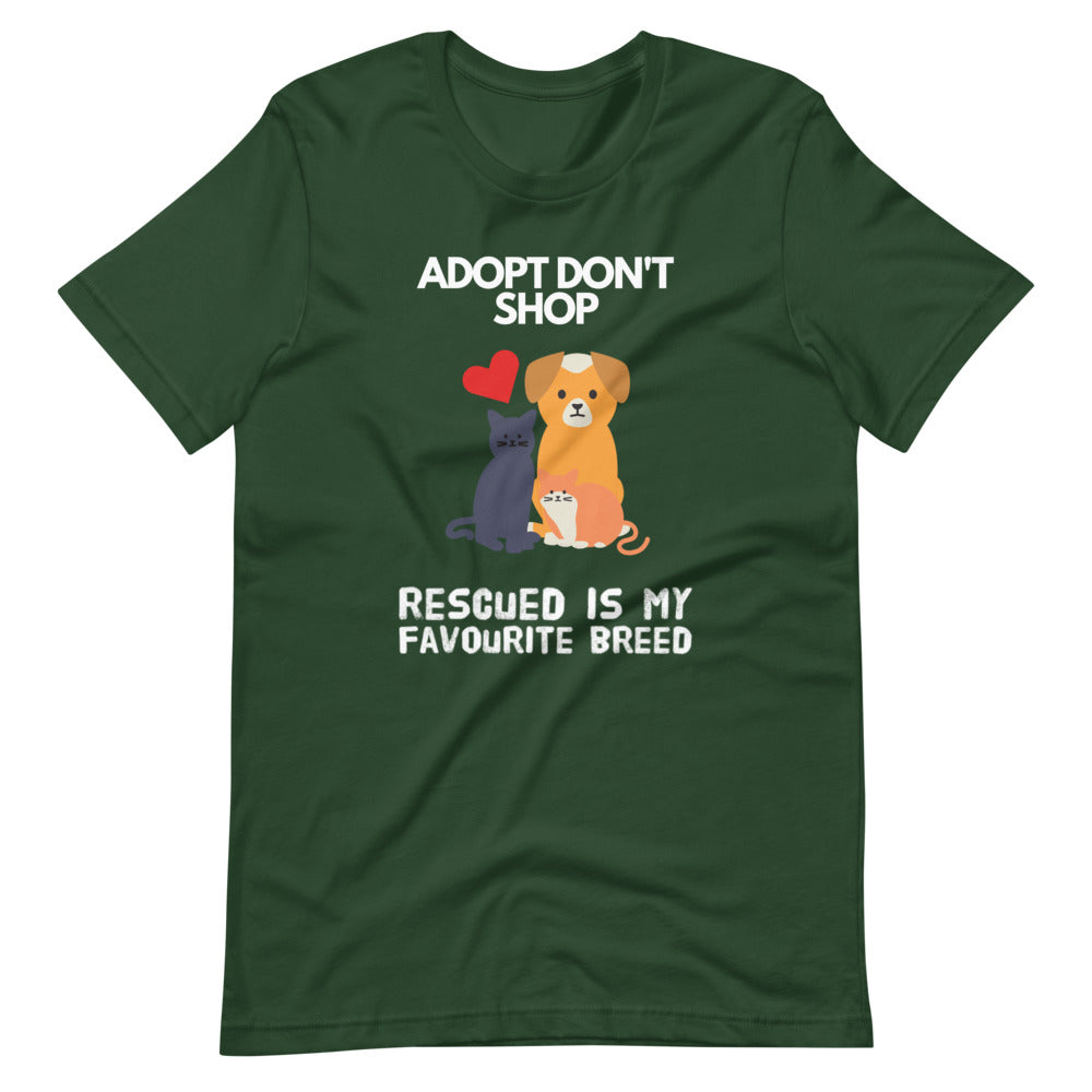 adopt don't shop dog dad shirt - unisex t-shirt, dog mom shirt, best gifts for dog lovers, dog lover shirt, gifts for dog dad, funny shirt