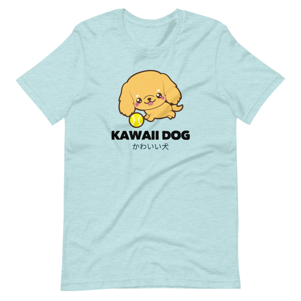 Kawaii Dog Corker Spaniel, Short-Sleeve Unisex T-Shirt, Blue