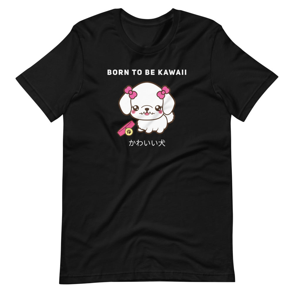 Born To Be Kawaii Poodle, Short-Sleeve Unisex T-Shirt, Black