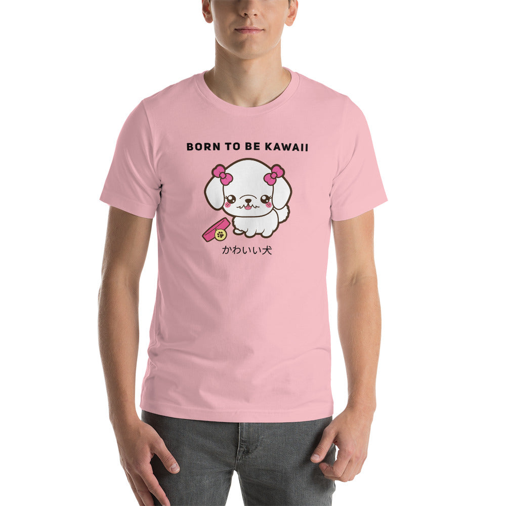 Born To Be Kawaii Poodle, Short-Sleeve Unisex T-Shirt, PInk