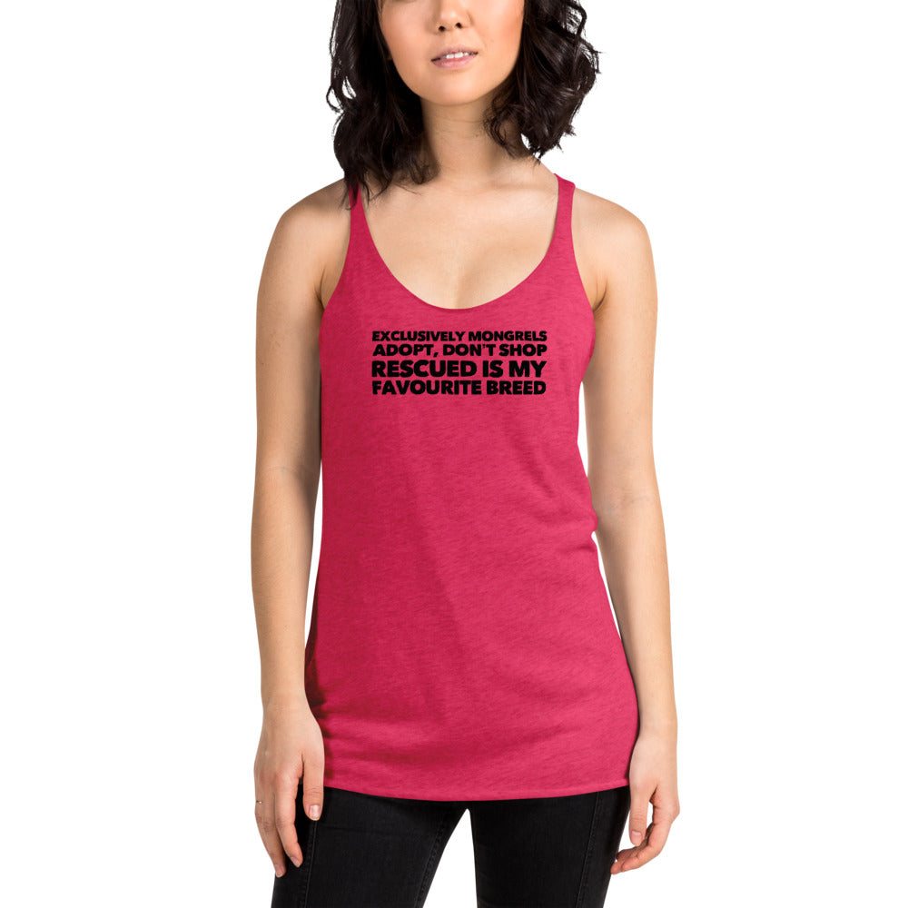 Exclusively Mongrels Women's Racerback Tank, Red