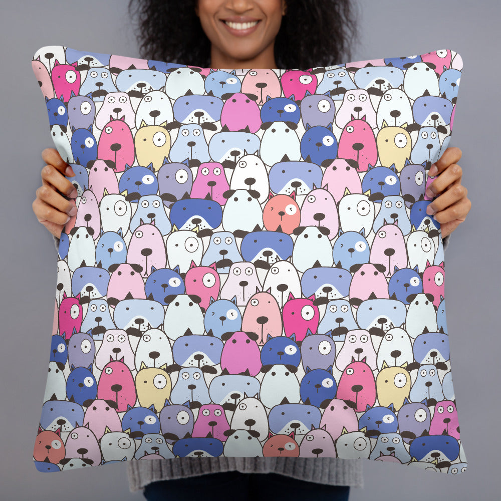 Crazy Dogs Purple Premium Pillow