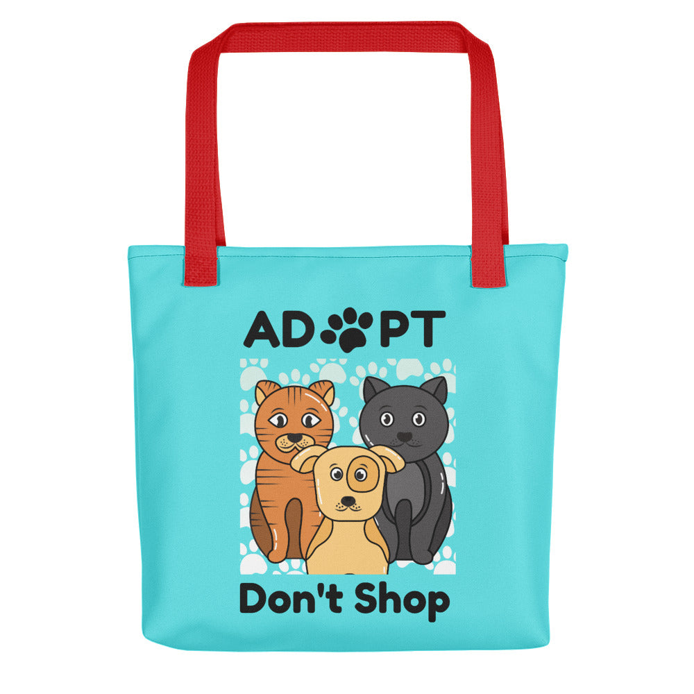 Adopt, Don't Shop, Tote Bags - Blue