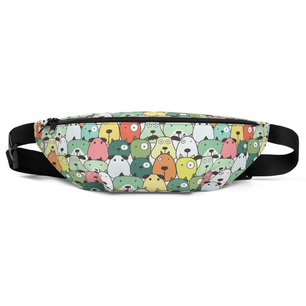 Funny Dogs Green Fanny Pack
