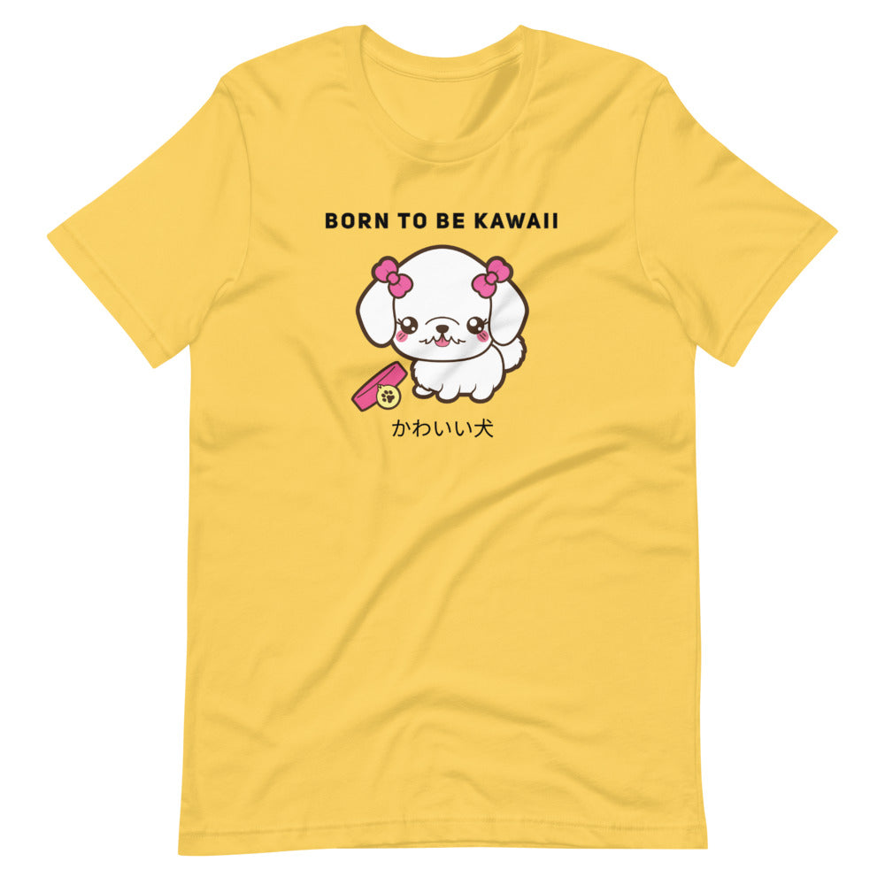 Born To Be Kawaii Poodle, Short-Sleeve Unisex T-Shirt, Yellow