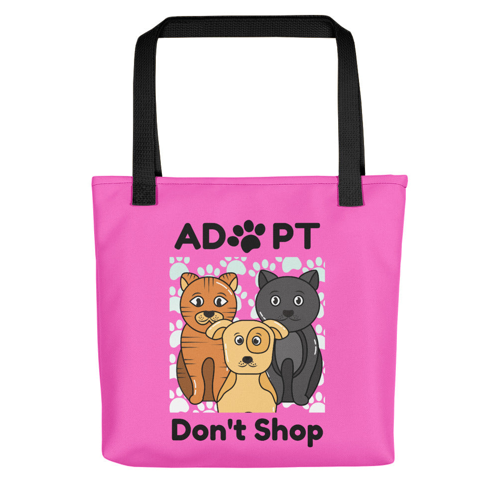 Adopt, Don't Shop Tote Bags - Pink