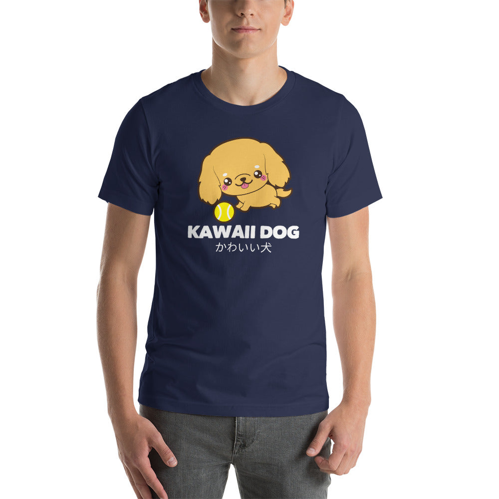 Kawaii Dog Corker Spaniel, Short-Sleeve Unisex T-Shirt, Navy
