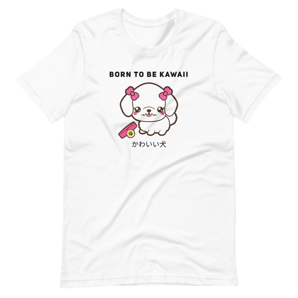 Born To Be Kawaii Poodle, Short-Sleeve Unisex T-Shirt, White