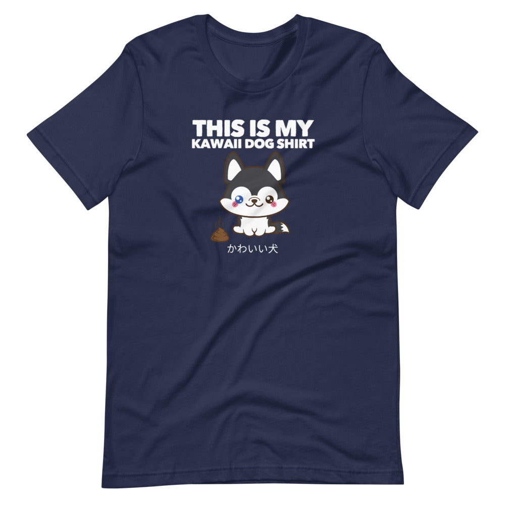 This Is My Kawaii Dog Shirt Husky, Short-Sleeve Unisex T-Shirt, Navy