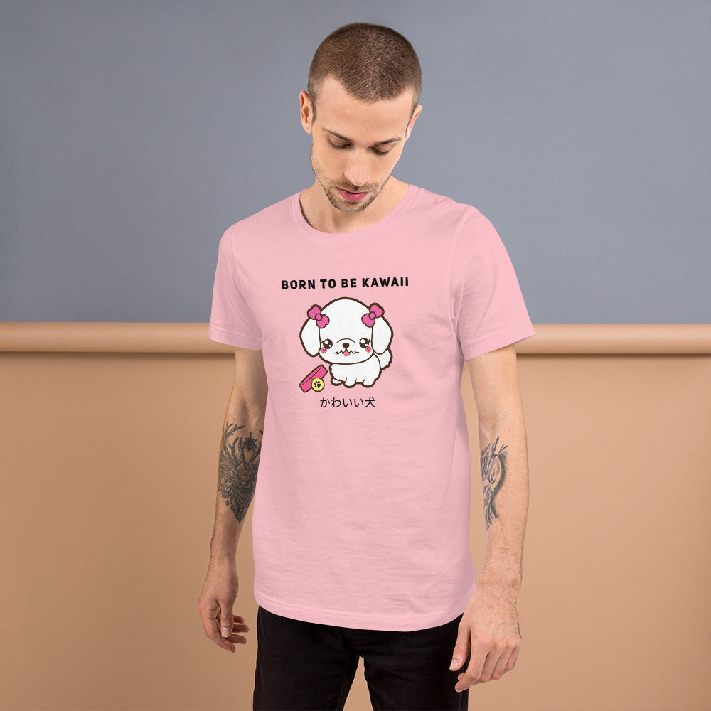 Born To Be Kawaii Poodle, Short-Sleeve Unisex T-Shirt, PInk
