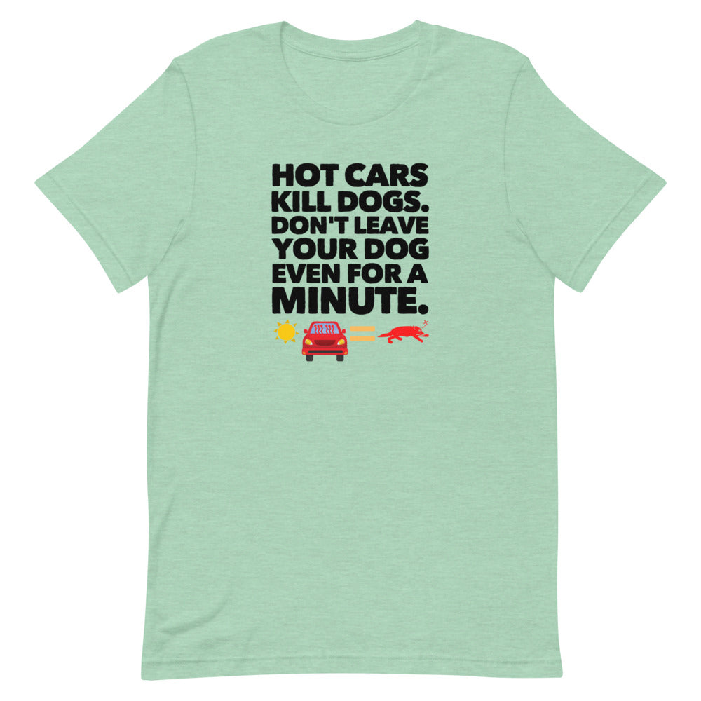 Hot Cars Kill Dogs on Short-Sleeve Unisex T-Shirt, Green