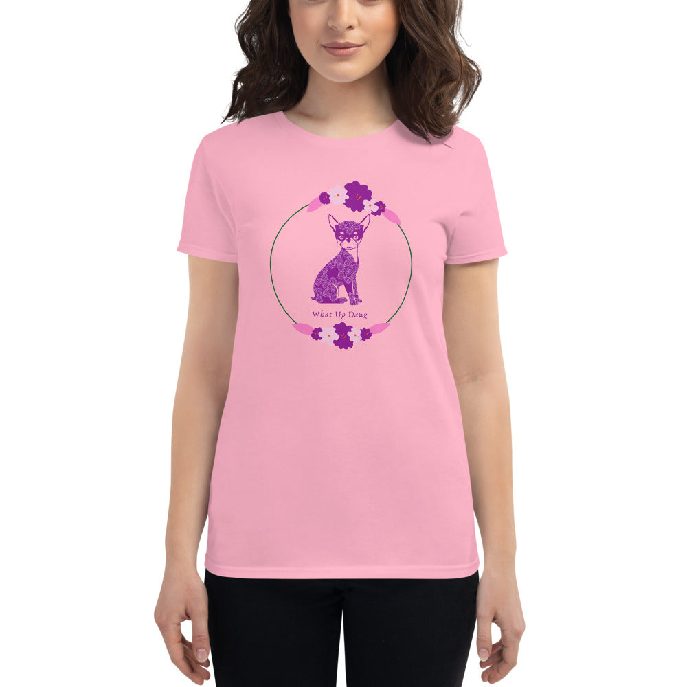 What Up Dawg, Women's short sleeve t-shirt, Pink