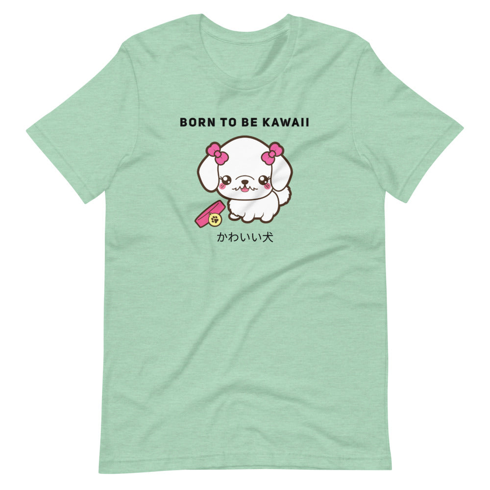 Born To Be Kawaii Poodle, Short-Sleeve Unisex T-Shirt, Green
