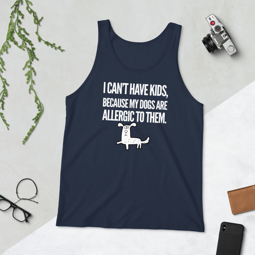 I Can't Have Kids Unisex Tank Top, Navy Blue