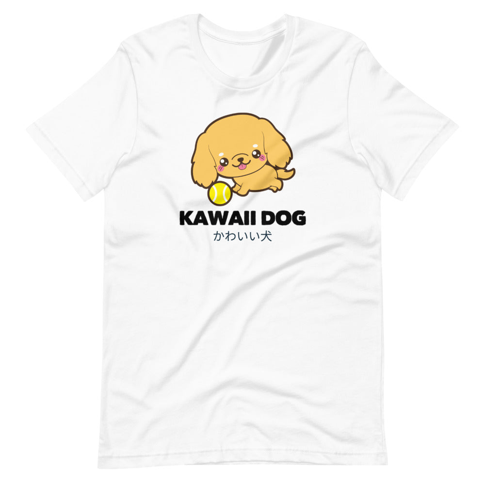 Kawaii Dog Corker Spaniel, Short-Sleeve Unisex T-Shirt, White