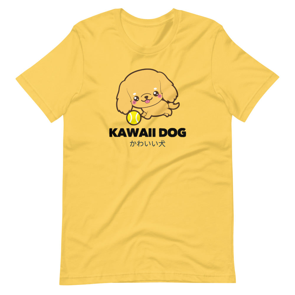 Kawaii Dog Corker Spaniel, Short-Sleeve Unisex T-Shirt, Yellow