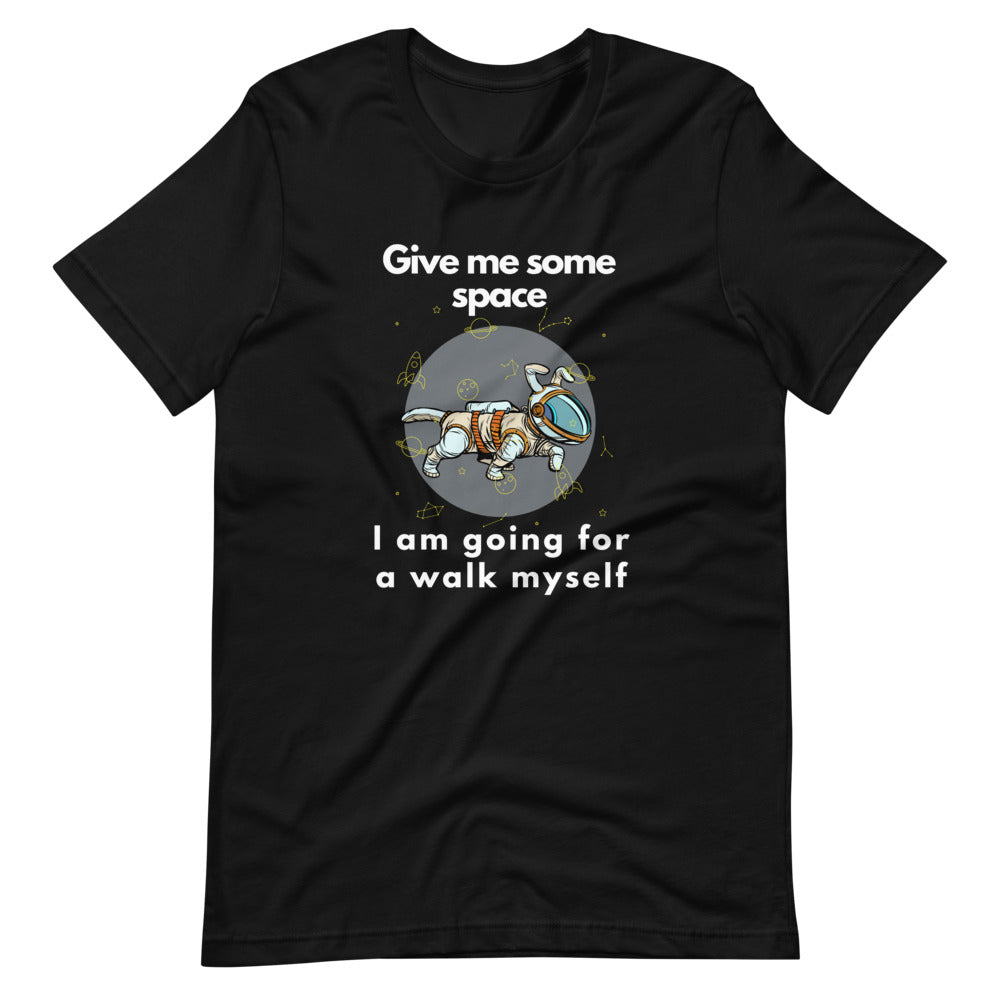 Pet Dog Astronaut Design, Short-Sleeve Unisex T-Shirt, Black