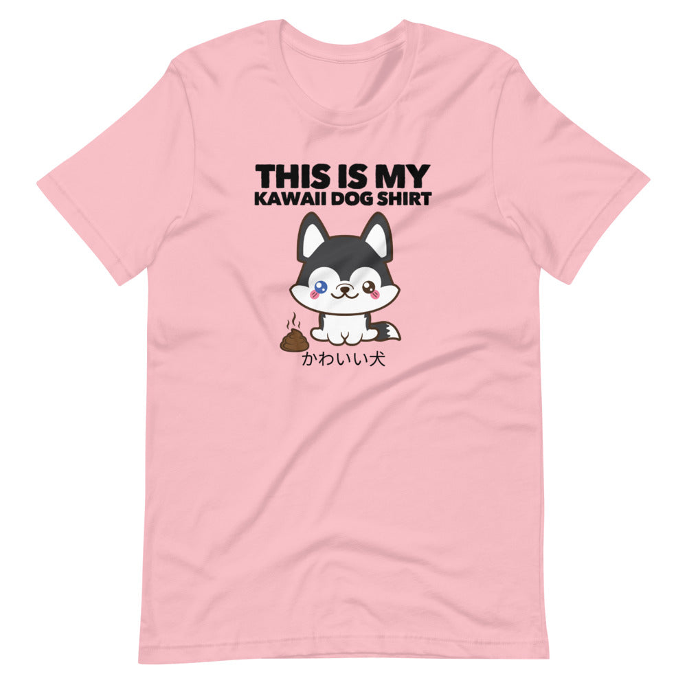 This Is My Kawaii Dog Shirt Husky, Short-Sleeve Unisex T-Shirt, Pink