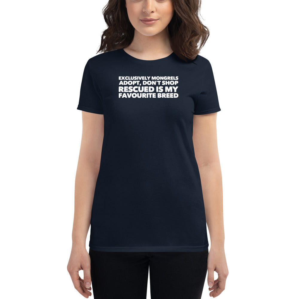 Exclusively Mongrels - Women's short sleeve t-shirt, Navy