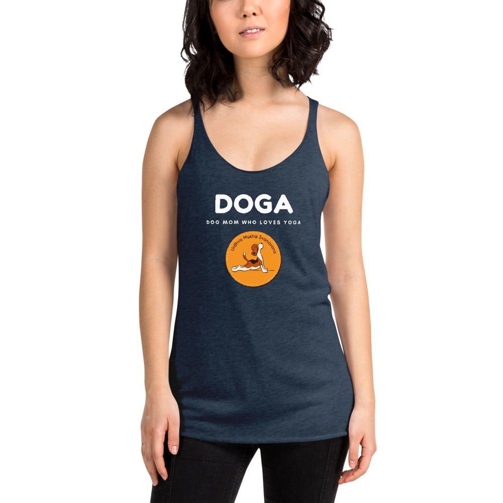 DOGA Dog Mom Who Loves Yoga Women's Racerback Tank