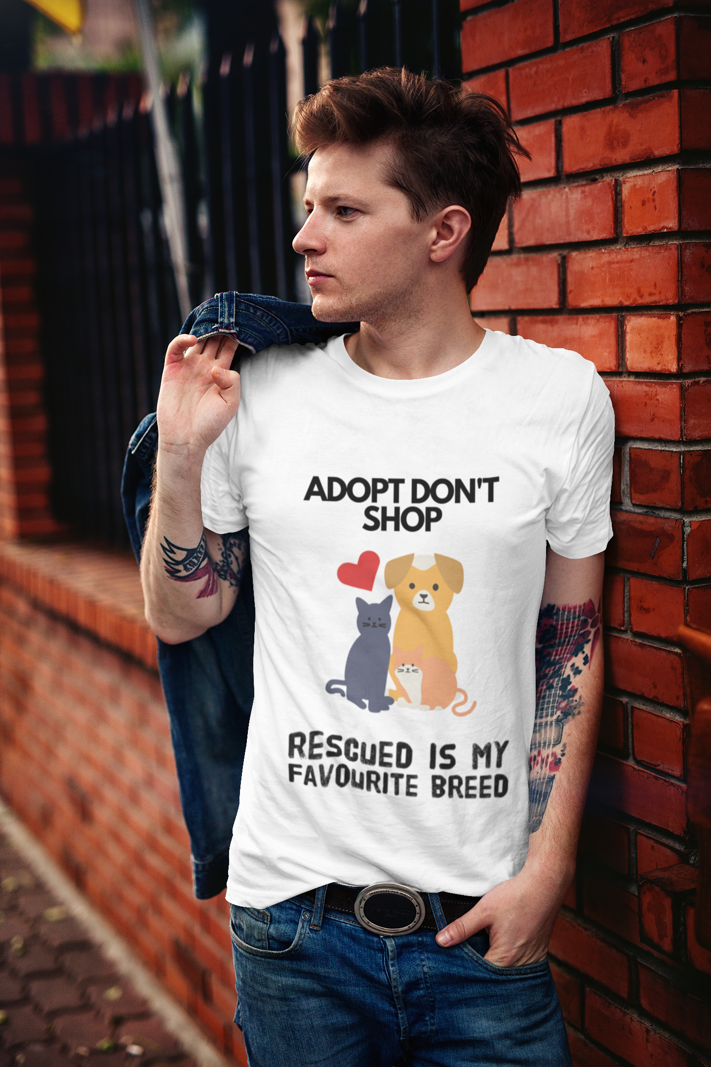 adopt don't shop dog dad shirt - unisex t-shirt, dog mom shirt, best gifts for dog lovers, dog lover shirt, gifts for dog dad, funny shirt