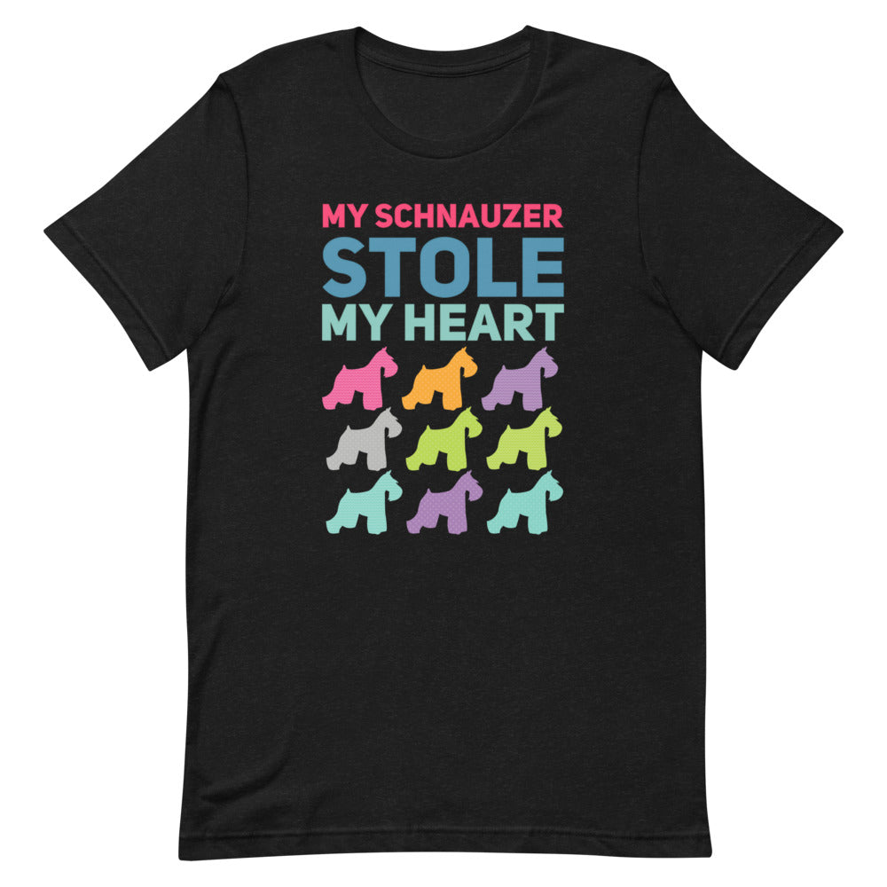 My Schnauzer Stole My Heart Dog Dad Mom Shirt, Unisex T-Shirt