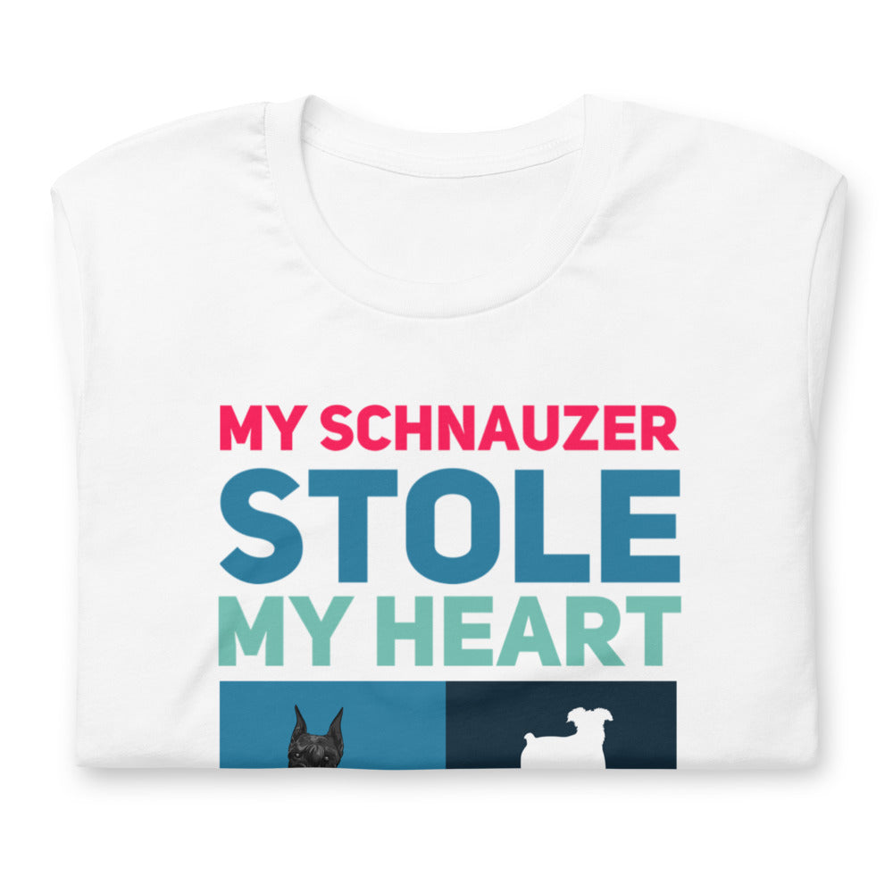My Schnauzer Stole My Heart Dog Dad Mom Shirt - Unisex T-Shirt