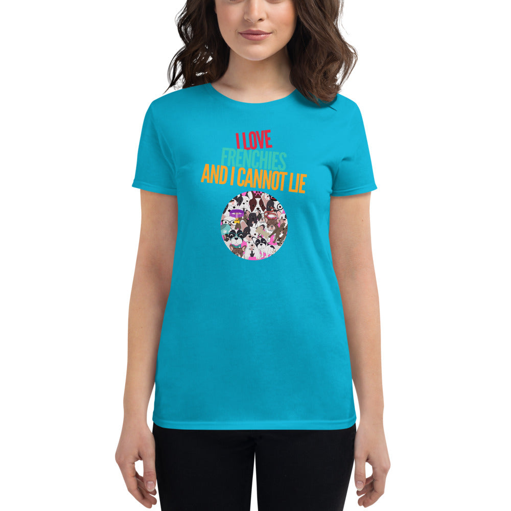 I Love Frenchie Dog Mom Shirt - Women's Short-Sleeve T-Shirt