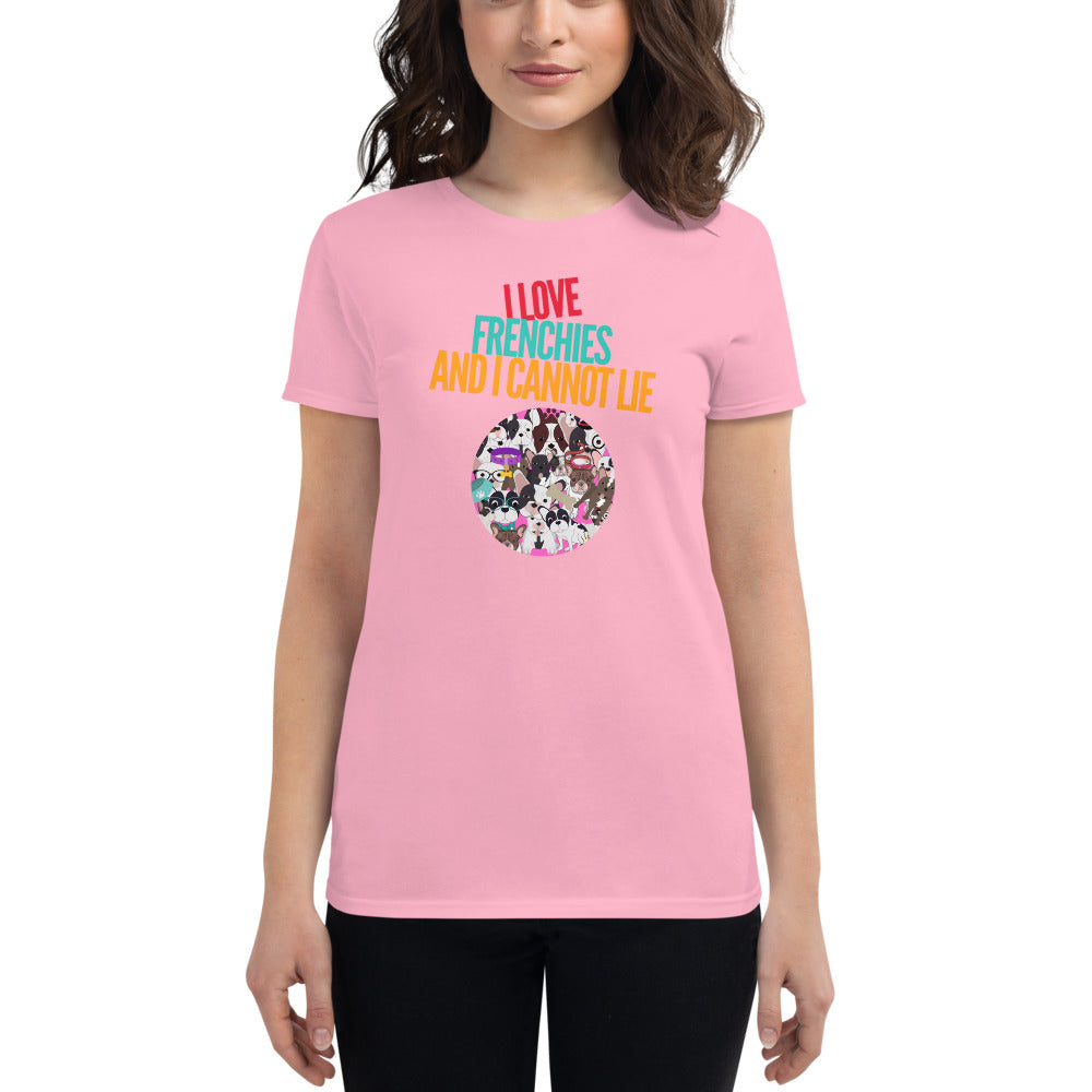I Love Frenchie Dog Mom Shirt - Women's Short-Sleeve T-Shirt