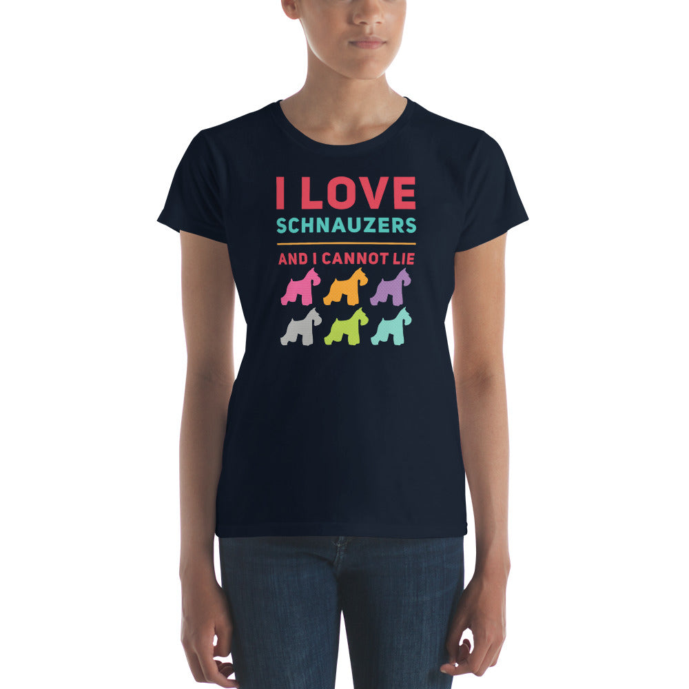 I Love Schnauzer Dog Mom Shirt, Women's Short-Sleeve T-Shirt