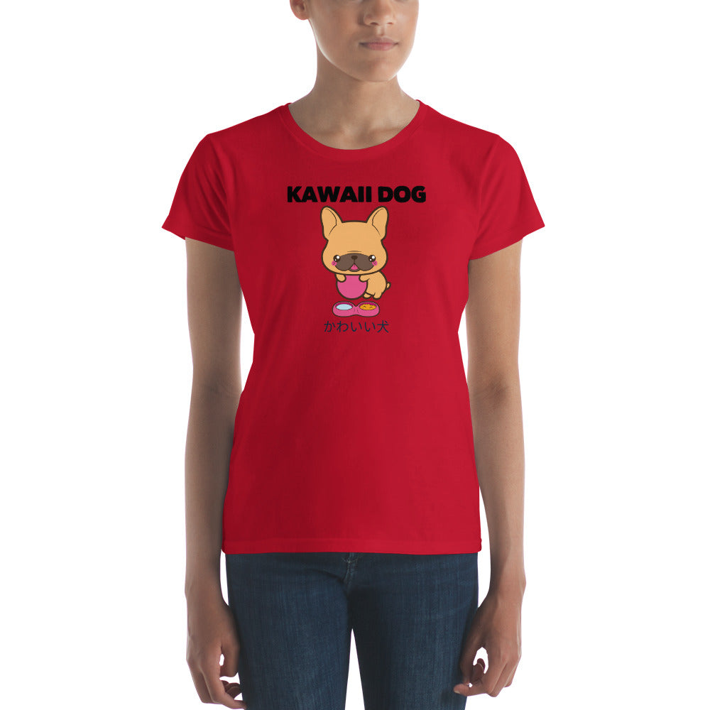 Kawaii Dog Frenchie Dog Mom Shirt - Women's Short-Sleeve T-Shirt